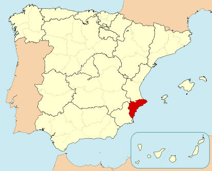 Localizacion de la provincia de Alicante