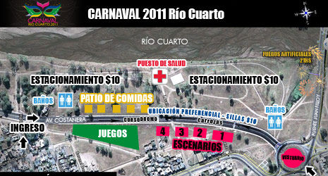 mapa carnaval rio cuarto 2011
