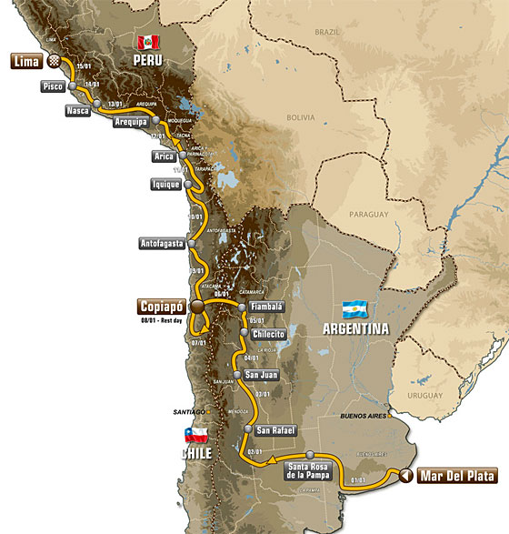 Dakar 2012 recorrido Dakar 2012 recorrido